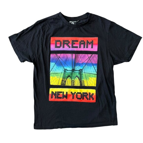 Akademiks New York T-Shirt Mens Medium Brooklyn Bridge Raised Lettering Y2K - Picture 3 of 5